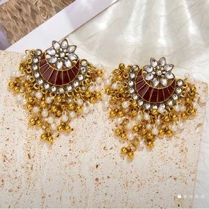 Retro Flowers Bell Pendant Earrings Luxury Jewelry Gift